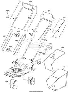 Handles And Controls Group Diagram and Parts List for 2691762-00 3IN1 Briggs and Stratton Lawn Mower